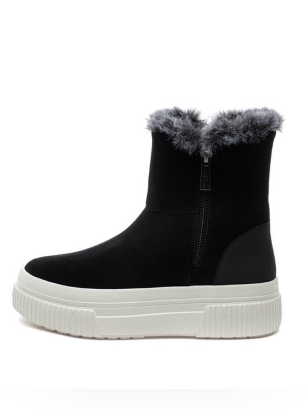 NWT J/SLIDES WALLY Black Waterproof Suede